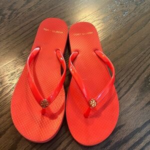 Tory Burch Red Sandals Flip Flop Rubber